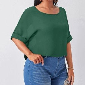 2/$18🌺🌺NIB, SHEIN curve, emerald bat wing blouse, womens 3XL $10